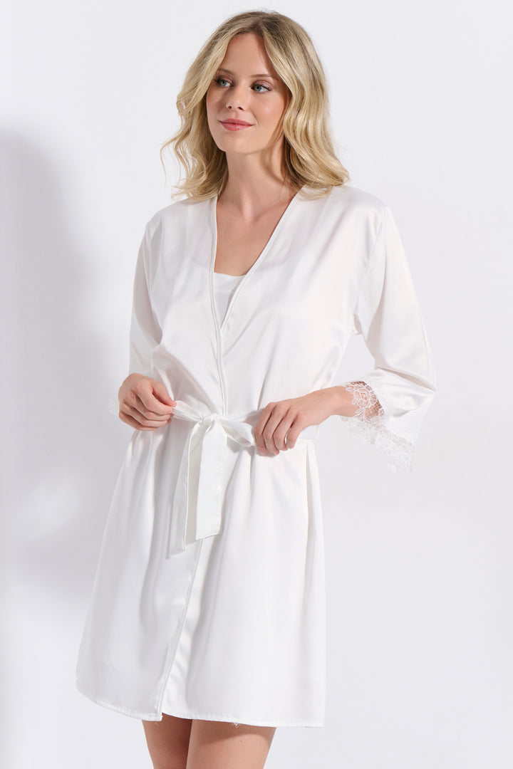 Ρόμπα Σατέν Δαντέλα (8202)