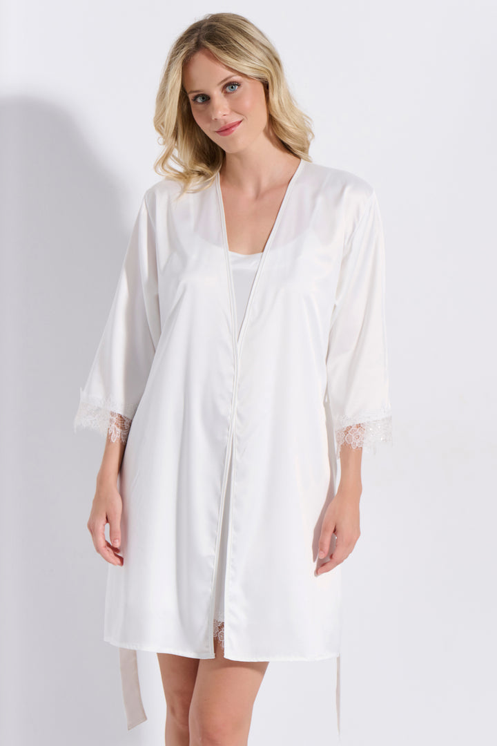 Ρόμπα Σατέν Δαντέλα (8202)