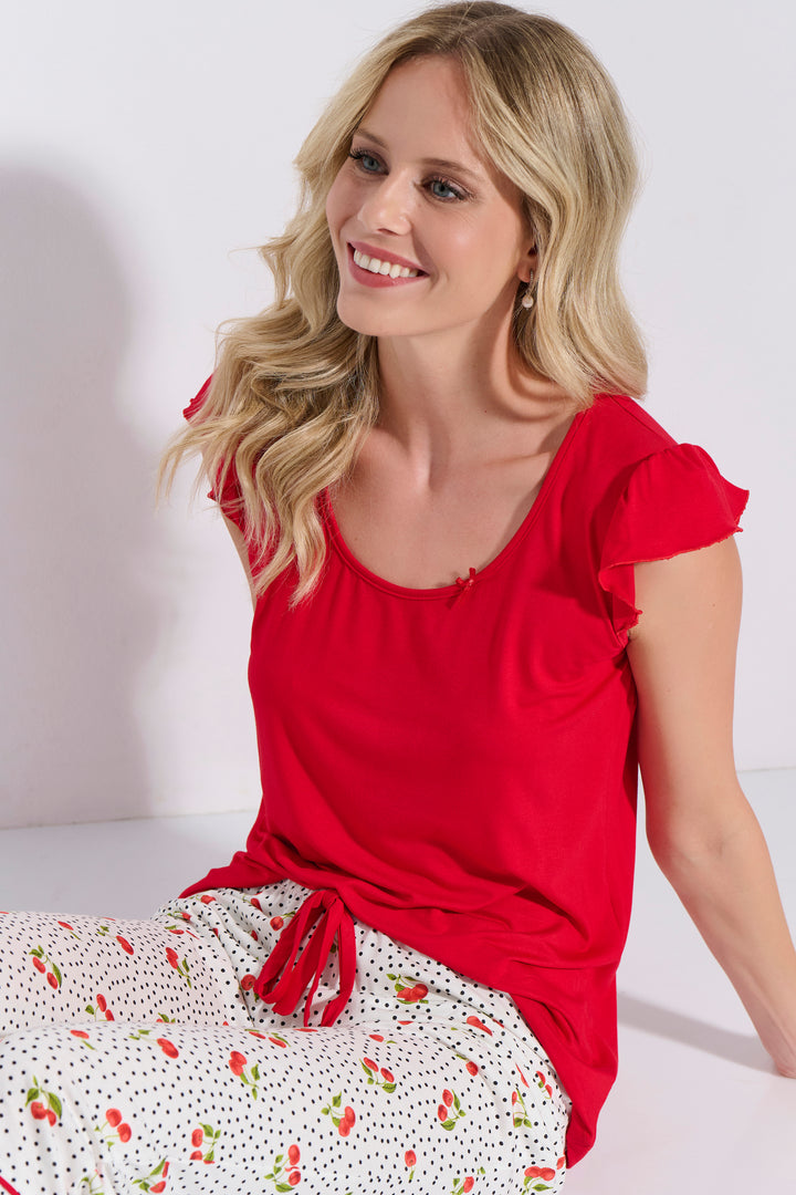 Πιτζάμα Κάπρι Κερασια (8216)