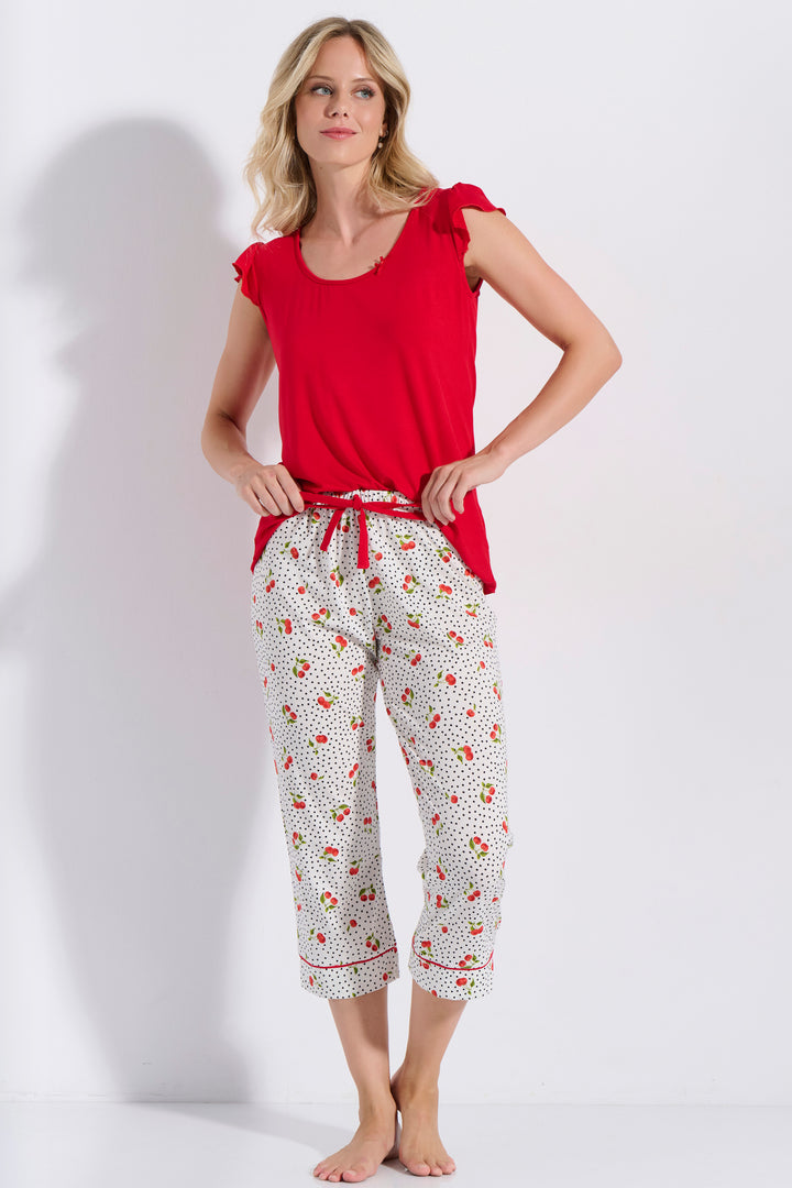 Πιτζάμα Κάπρι Κερασια (8216)