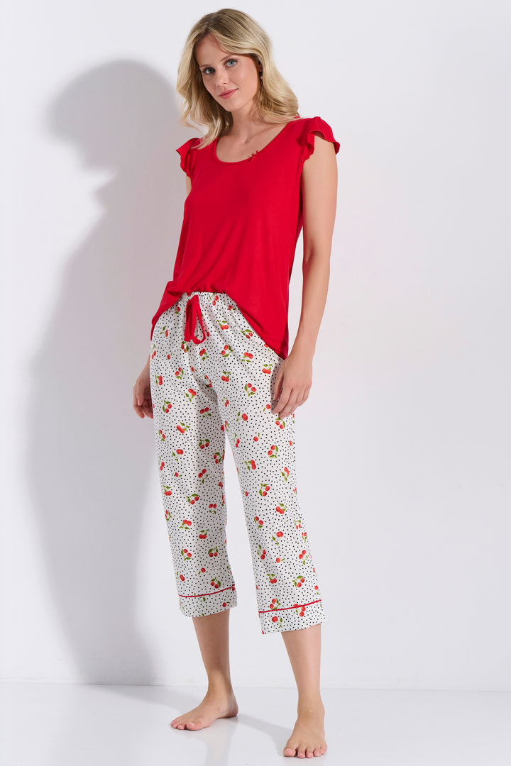 Πιτζάμα Κάπρι Κερασια (8216)