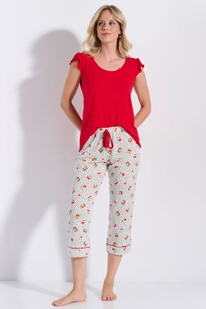 Πιτζάμα Κάπρι Κερασια (8216)