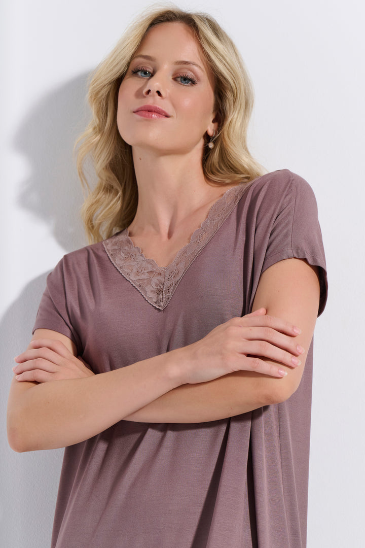 Νυχτικό Midi Ζαπονέ Δαντέλα (8229)