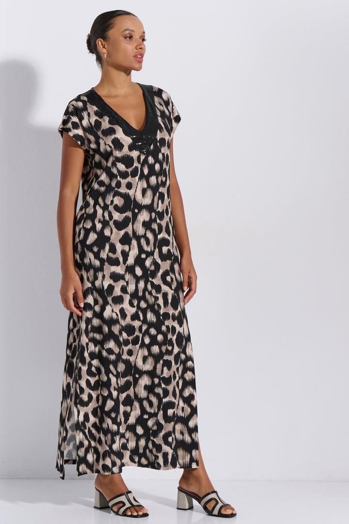 Φόρεμα Maxi Ζαπονέ Παγιέτα (8234)