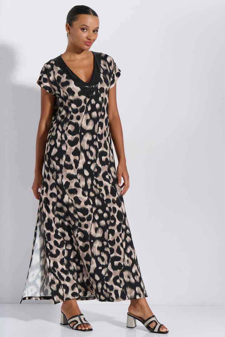 Φόρεμα Maxi Ζαπονέ Παγιέτα (8234)