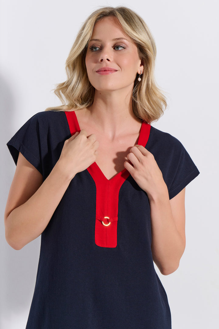 Φόρεμα Pique Ζαπονέ Αξεσουάρ (8250)