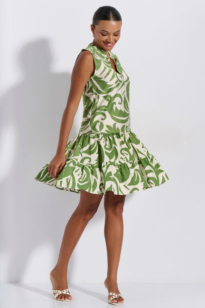 Φόρεμα Παγιέτα Βολάν Εμπριμέ (8264)