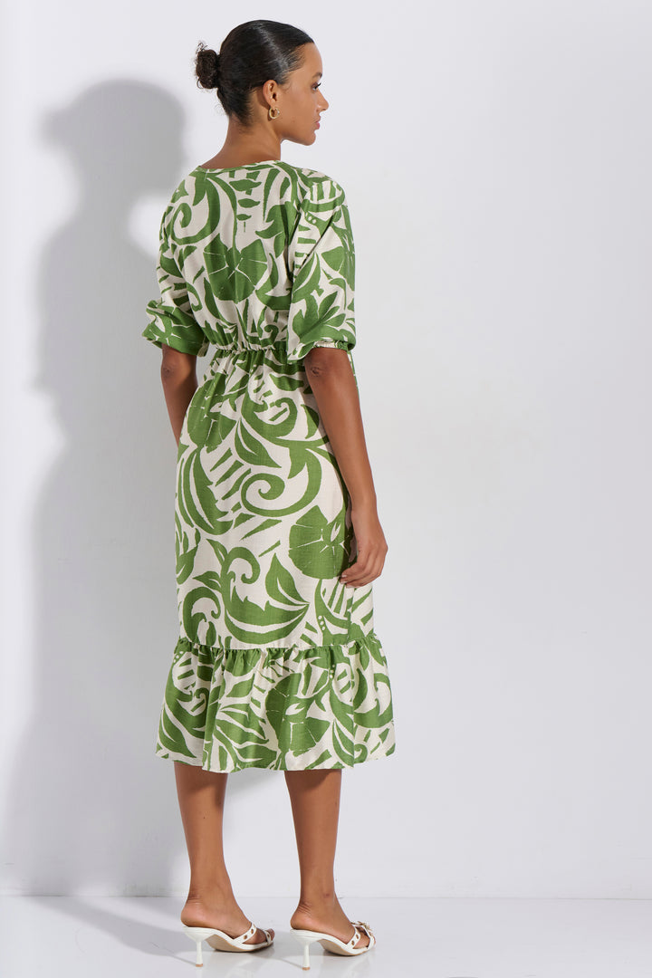 Φόρεμα Midi Εμπριμέ (8265)