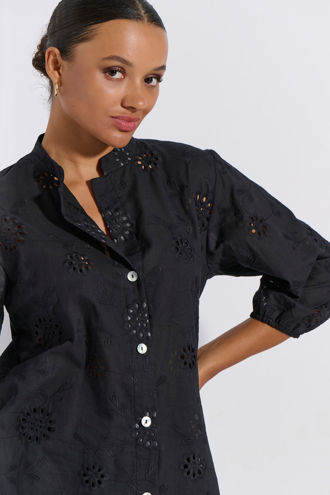 Πουκάμισο Κουμπωτό Μπροντερί (8280)