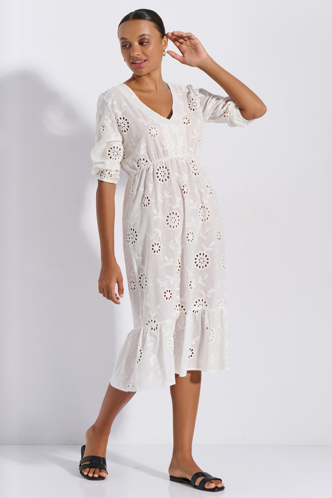 Φόρεμα Maxi Μπροντερί (8282)