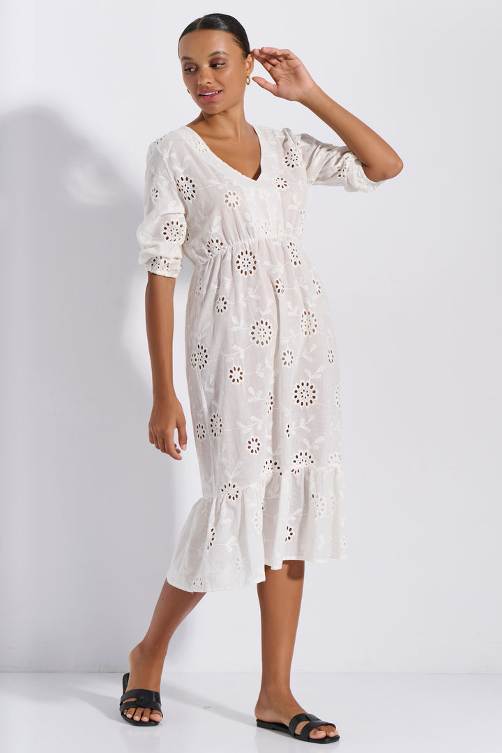 Φόρεμα Maxi Μπροντερί (8282)