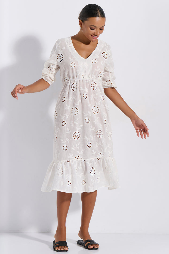 Φόρεμα Maxi Μπροντερί (8282)