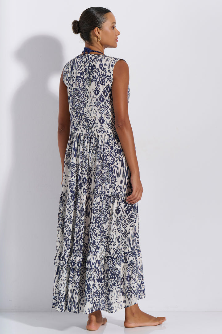 Κιμονο Maxi Βολάν Εμπριμέ (8293)