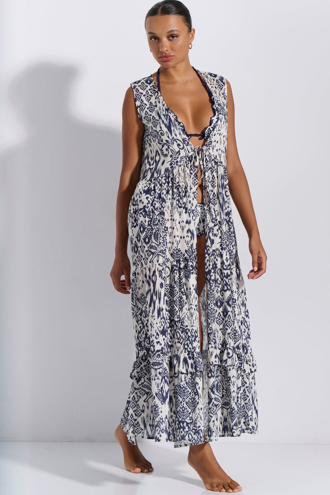 Κιμονο Maxi Βολάν Εμπριμέ (8293)