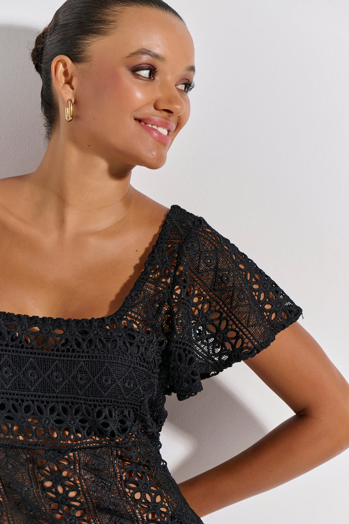 Καφτάνι Δαντέλα Βολάν (8297)