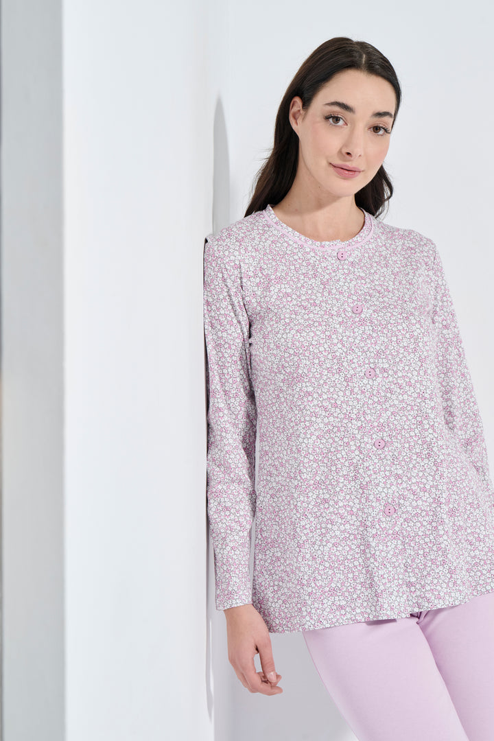 Πιτζάμα Κουμπωτή Fleur (8329)