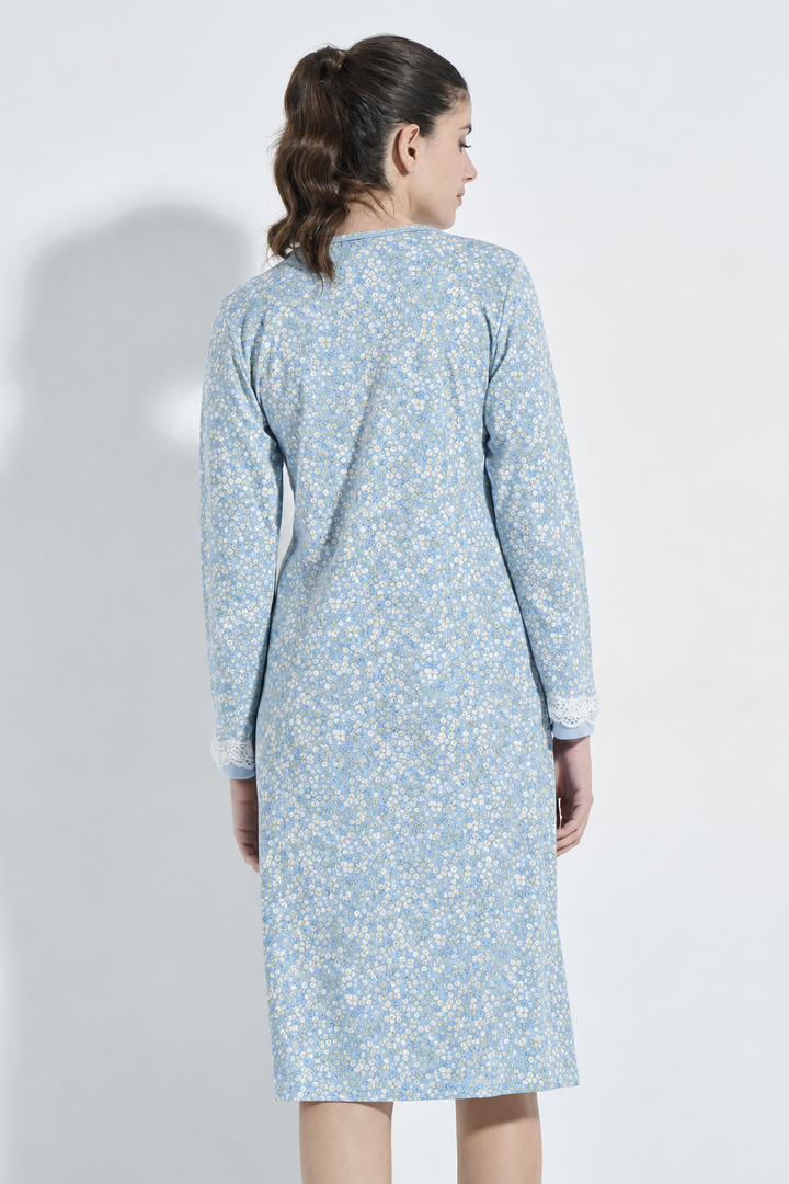 Nightgown Button Placket Fleur (8330)