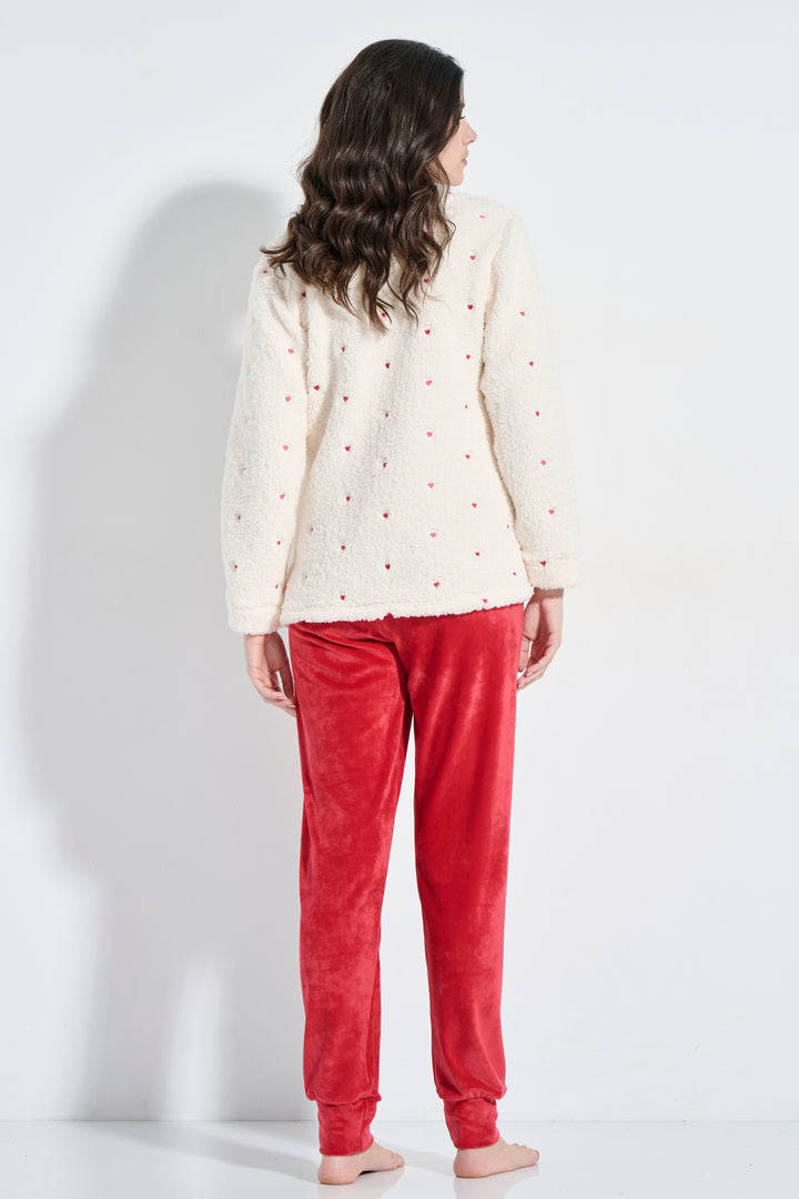 Homewear Fleece Καρδιές (8361)
