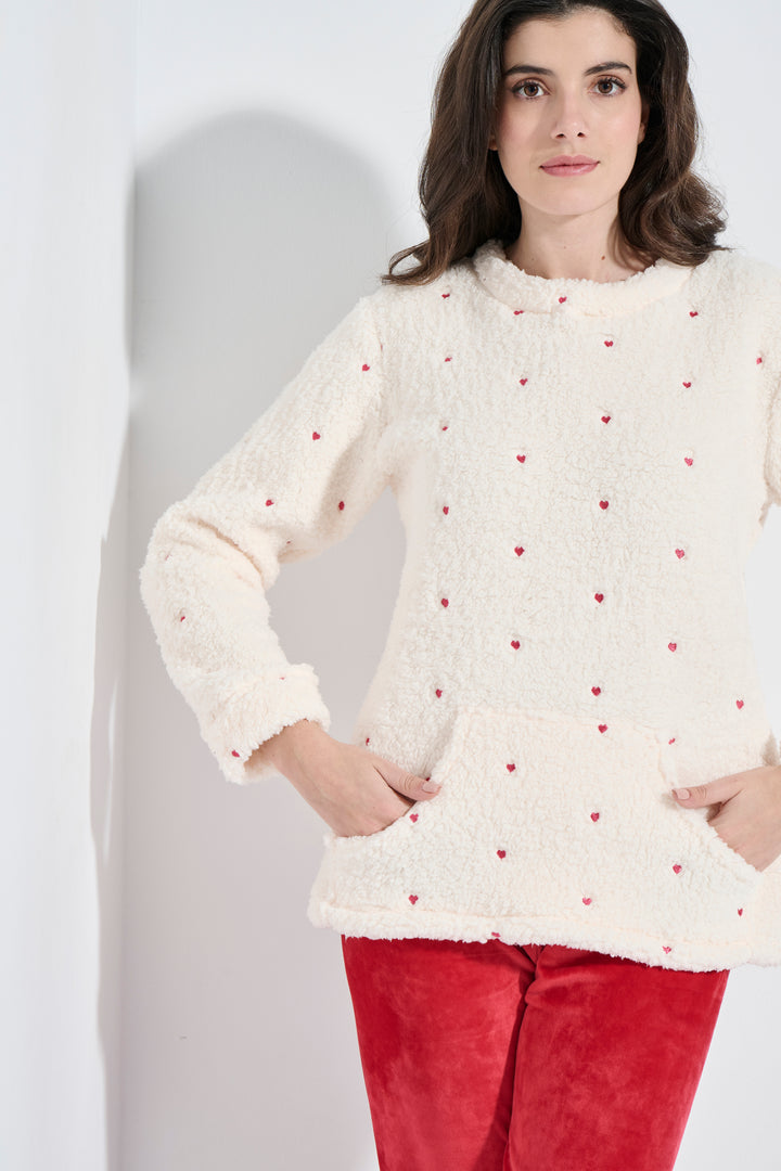 Homewear Fleece Καρδιές (8361)