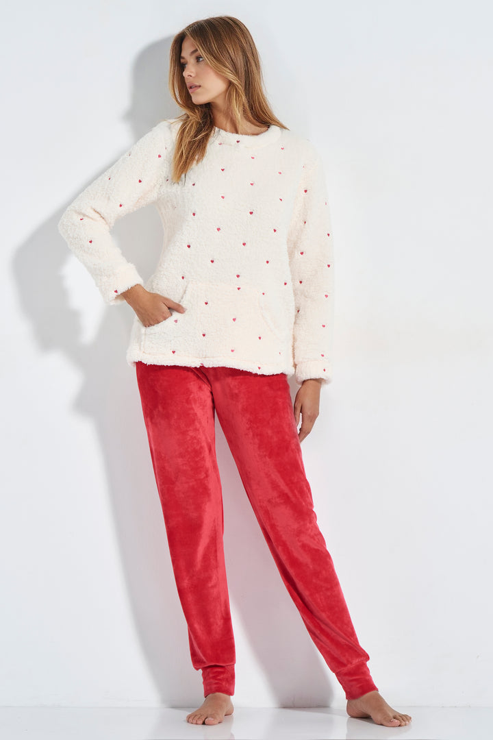 Homewear Fleece Καρδιές (8361)