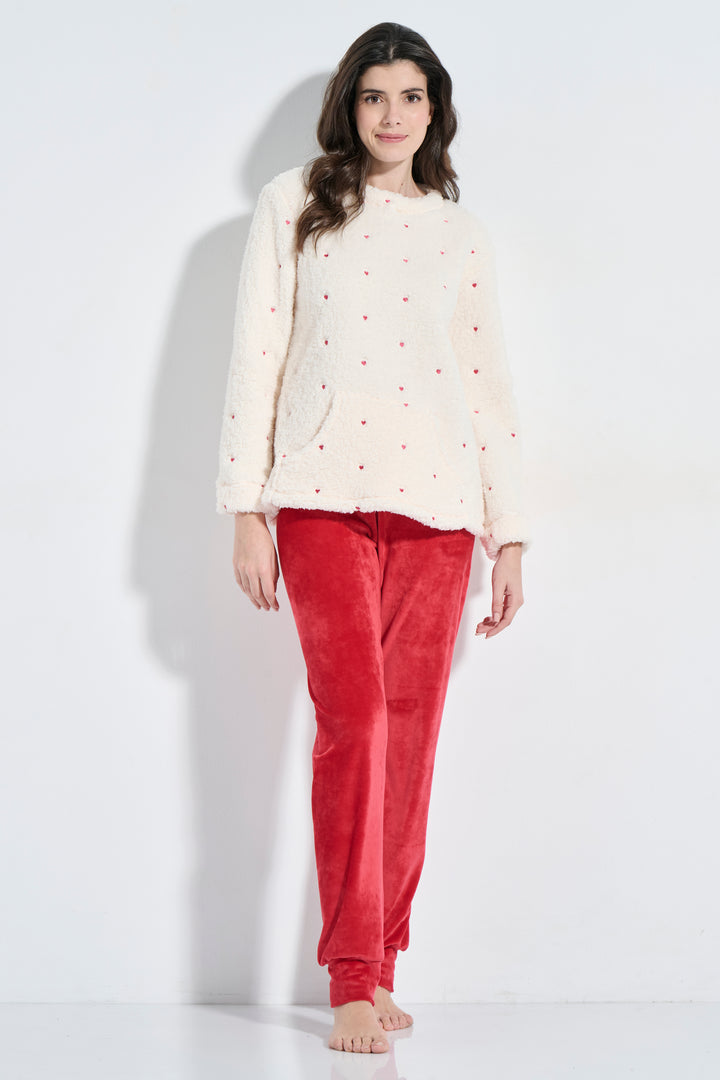 Homewear Fleece Καρδιές (8361)