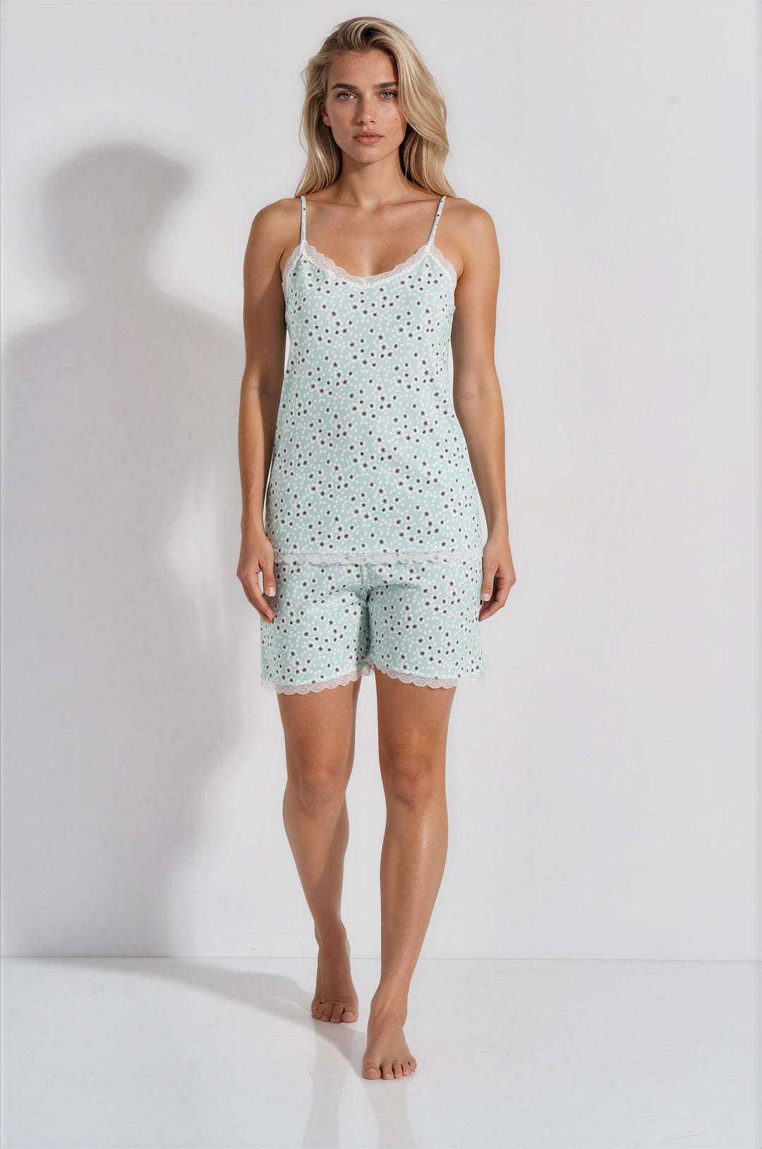 Πυζάμα Baby Doll Δαντελα Blossom (8435) - Mint