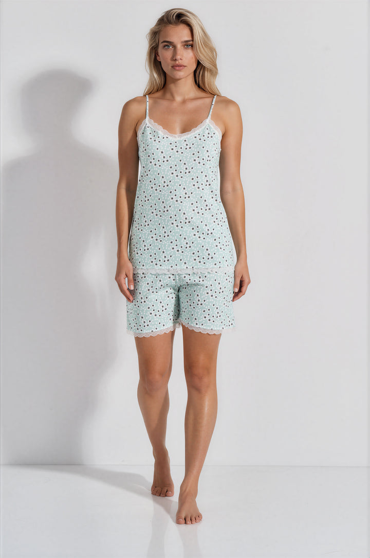 Πυζάμα Baby Doll Δαντελα Blossom (8435) - Mint