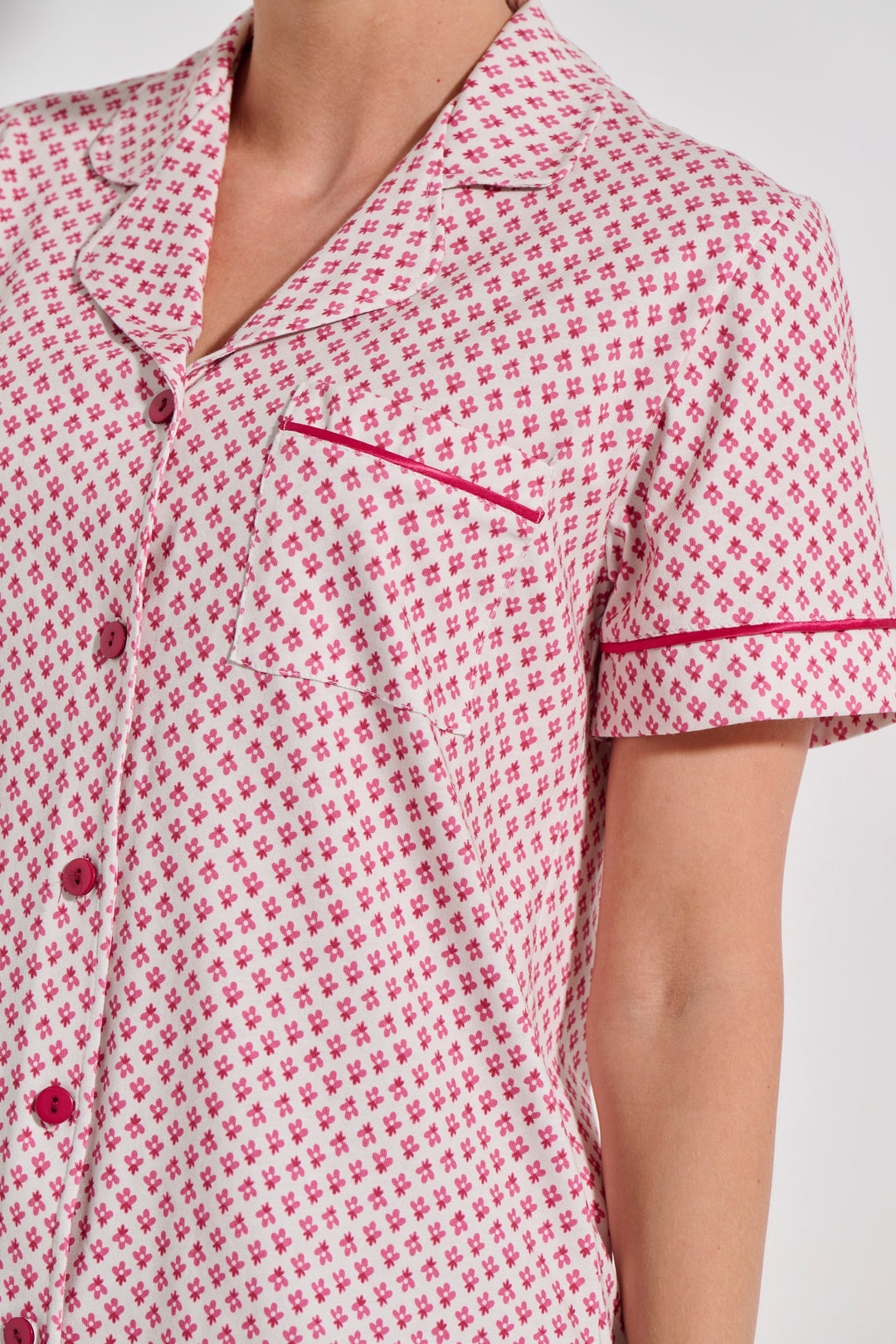 Πυζάμα Κουμπωτή Σορτς Polka Dot (8446)