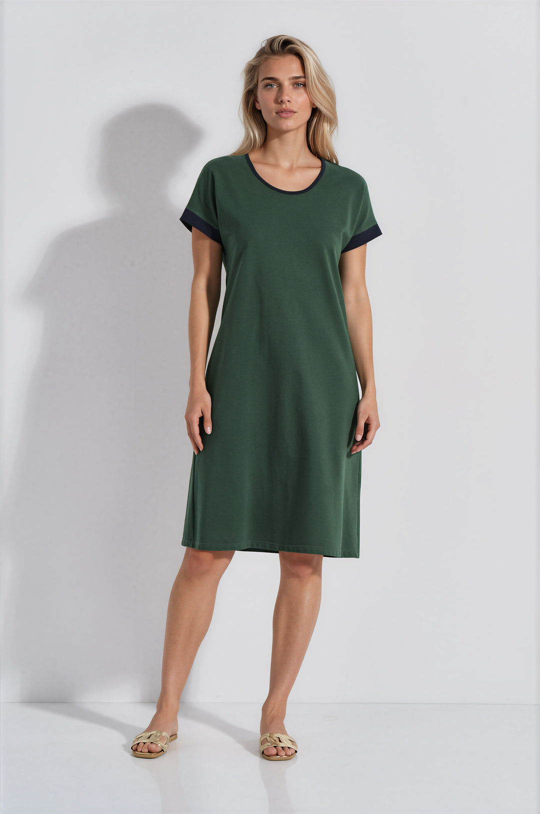 Φόρεμα Pique Ζαπονέ (8468) - Green-Blue
