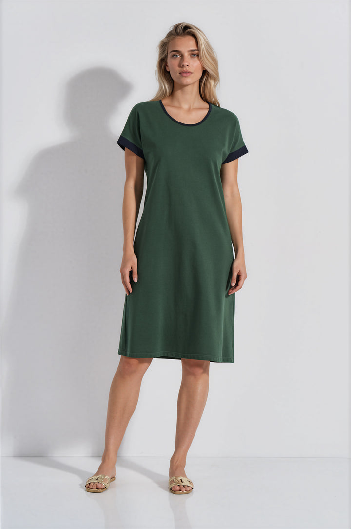 Φόρεμα Pique Ζαπονέ (8468) - Green-Blue