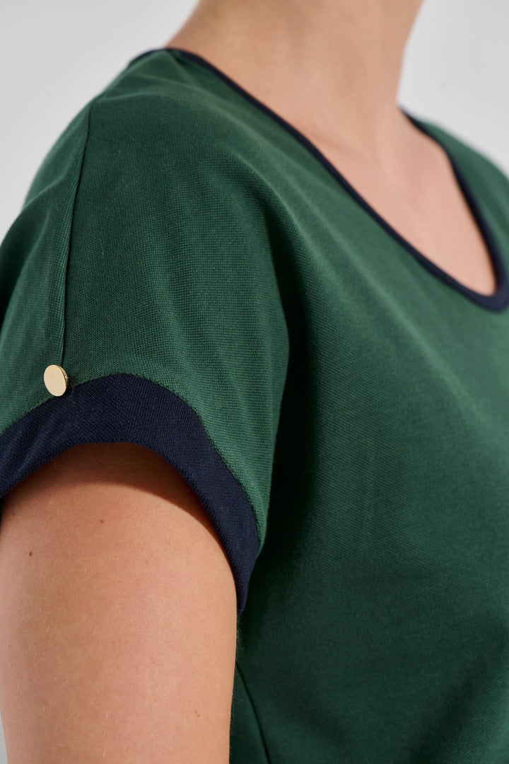 Φόρεμα Pique Ζαπονέ (8468) - Green-Blue