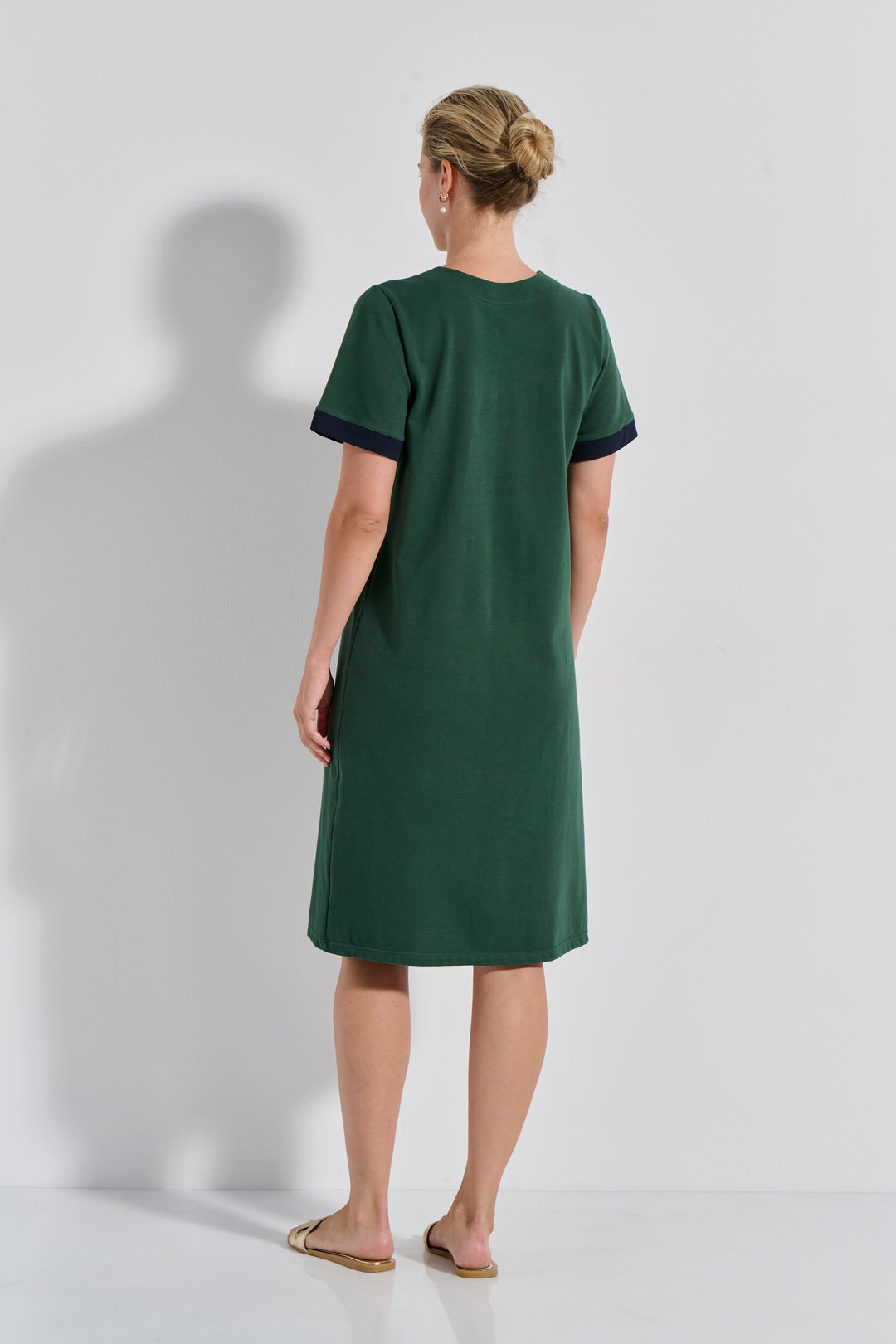 Φόρεμα Pique Κουμπωτο (8469) - Green-Blue